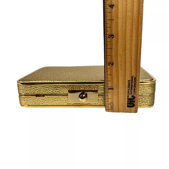Henri Bendel The Party Starter Gold Clutch Shoulder Box Purse Removable Strap - Picture 15 of 16
